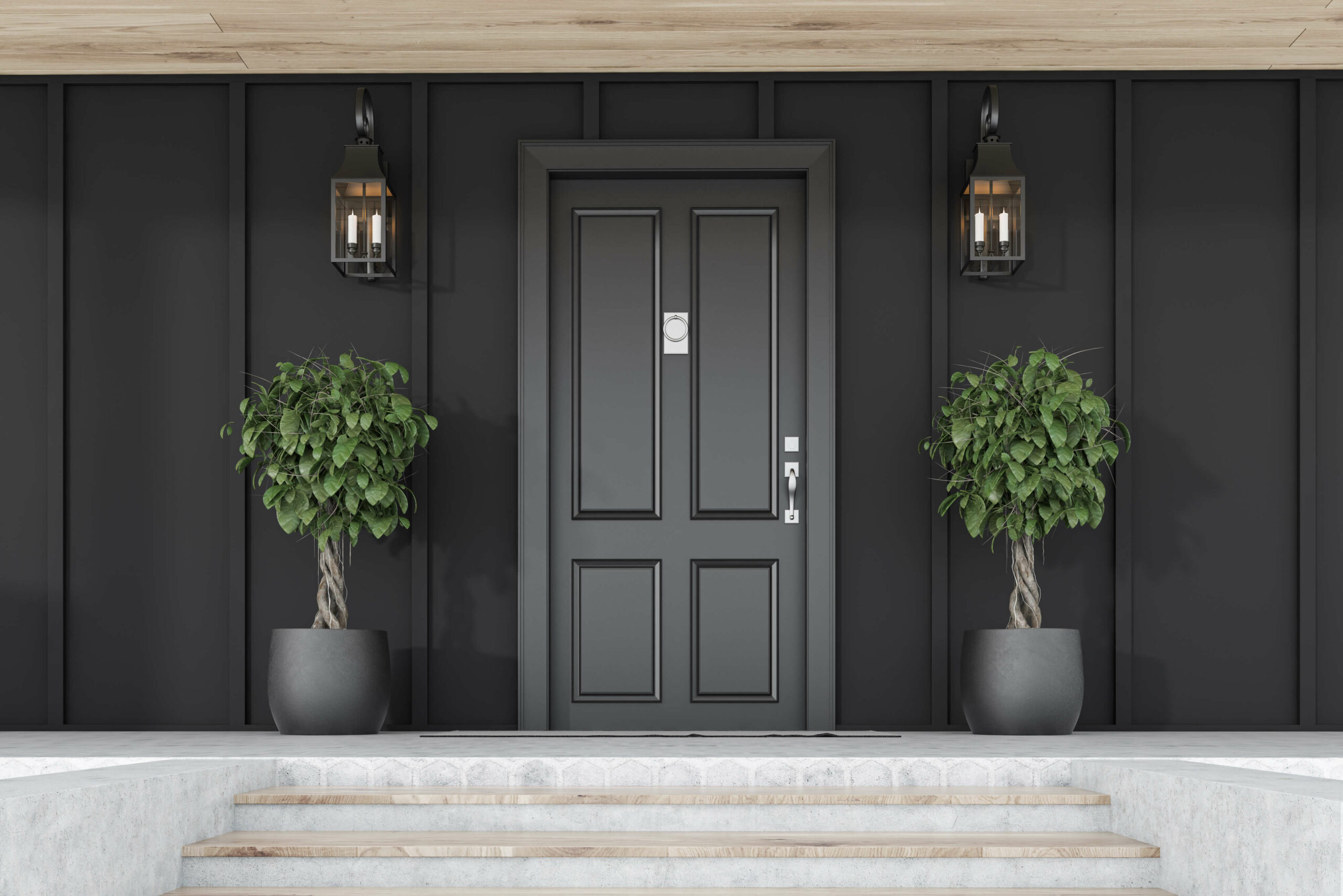 Contemporary home entrance from Balch’s existing website